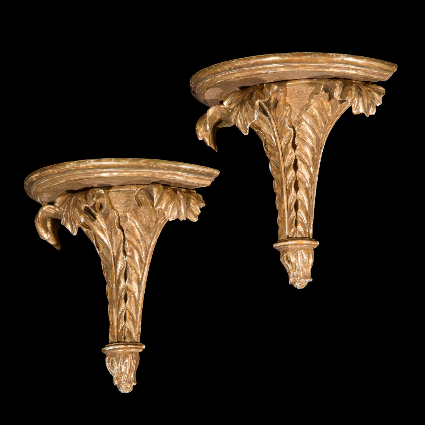 Pair of George III Giltwood Wall Brackets