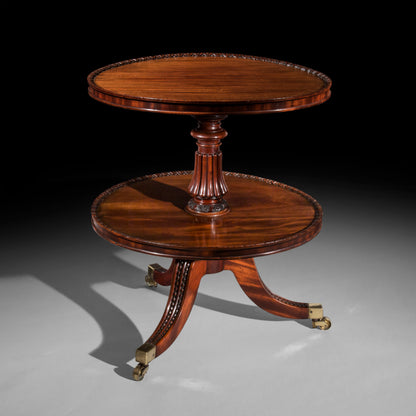 Regency Mahogany Two Tier Round Table, Attributed to Gillows