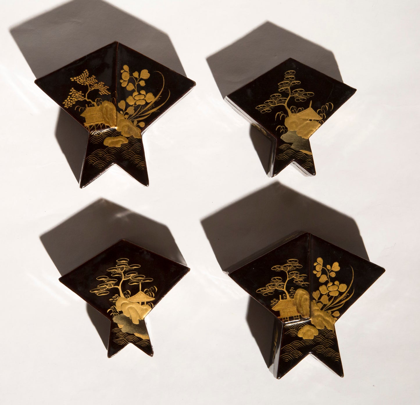 Set of Four 19th century Japanese Lacquer Boxes