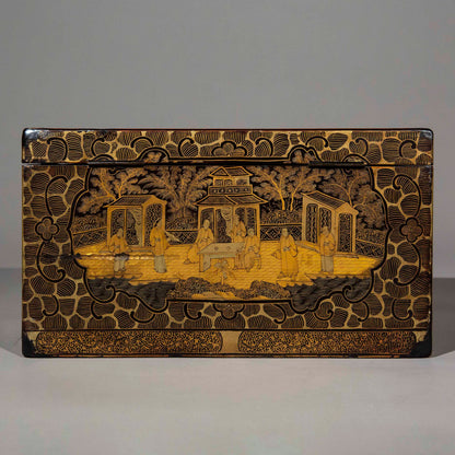 Large 19th Century Chinese Lacquer Box or Tea Chest