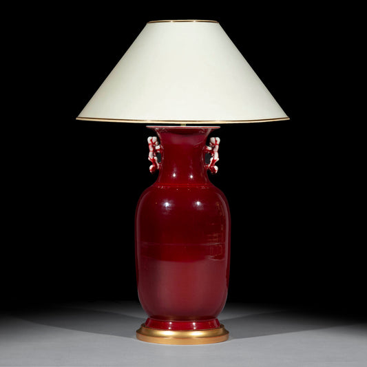 Chinese Sang de Boeuf Vase Lamp