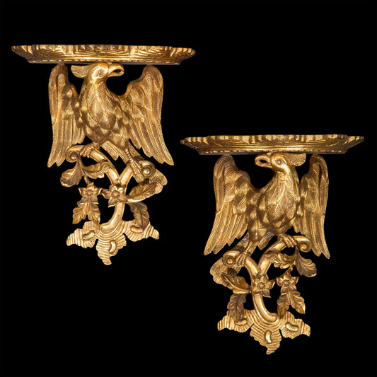 Pair of Chinoiserie Giltwood Wall Brackets