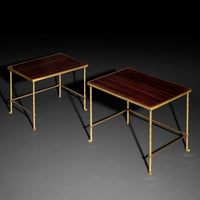 Pair of Midcentury Brass Low Tables in the style of Maison Baguès