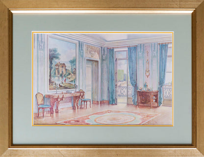 Twelve Antique French Interior Prints