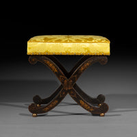 Regency Chinoiserie X-Frame Stool