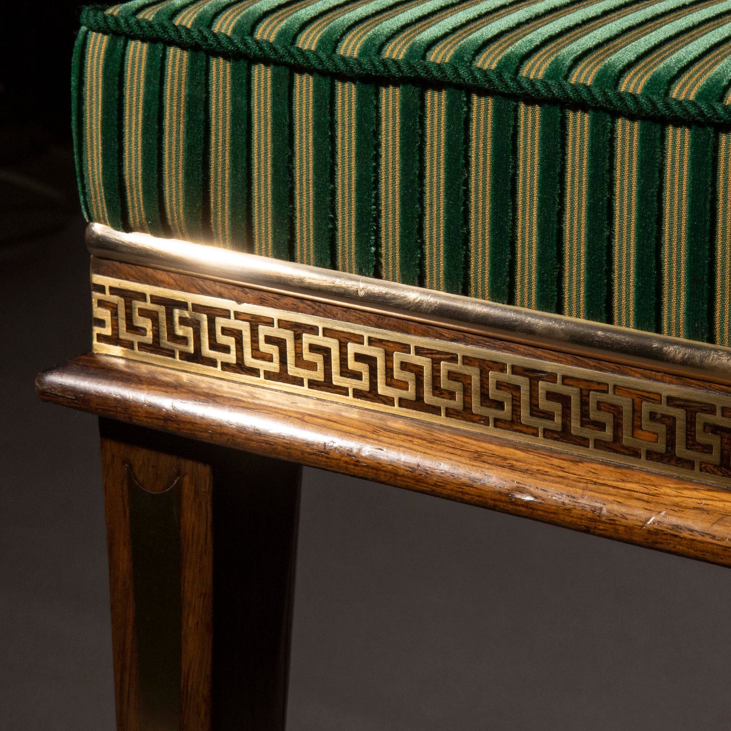 Fine Regency Brass Inlaid Armchair, Attributed to George Oakley