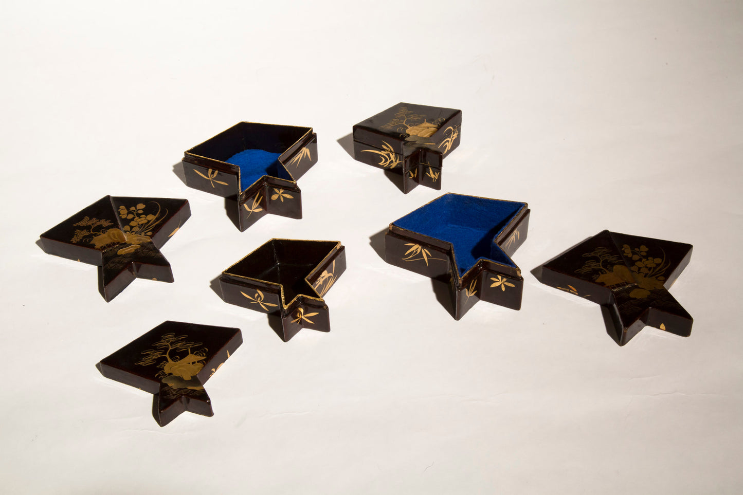 Set of Four 19th century Japanese Lacquer Boxes