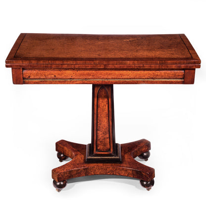 Fine Regency Amboyna Card Table