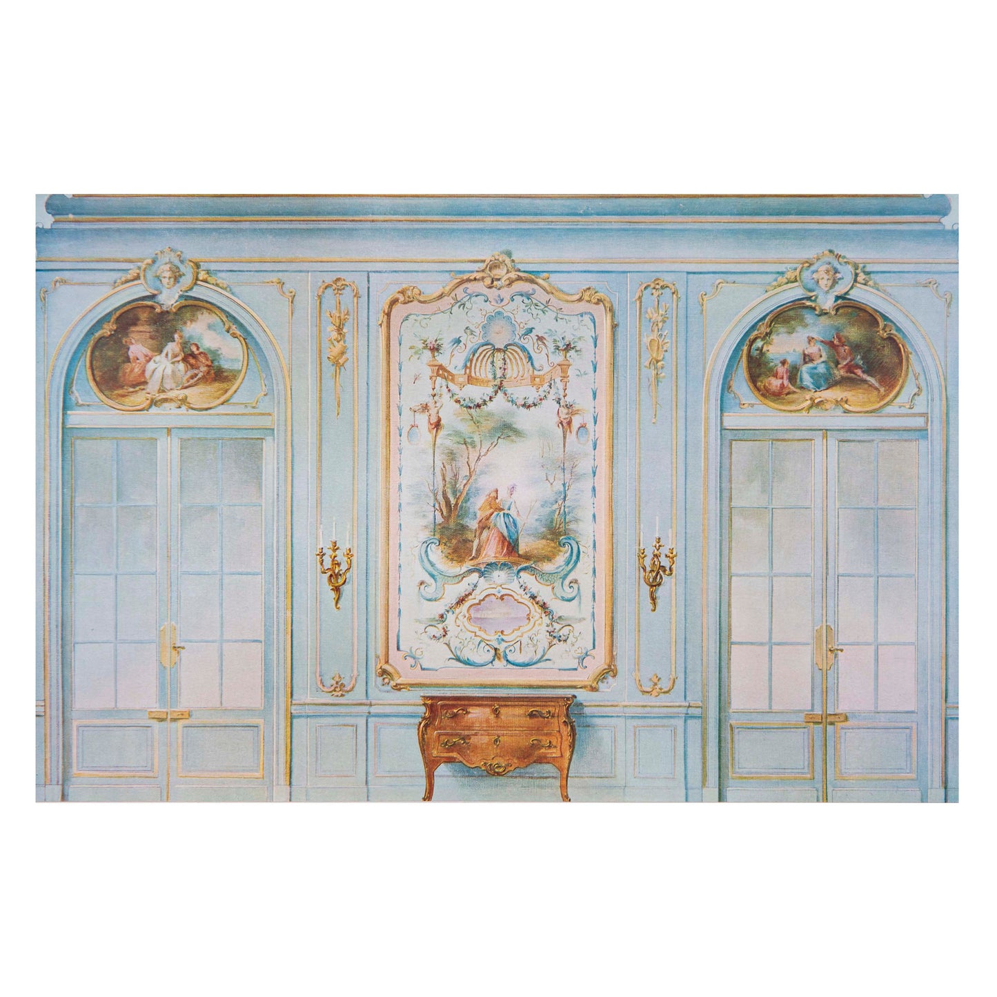 Set of Twelve Antique French Interior Decor Prints