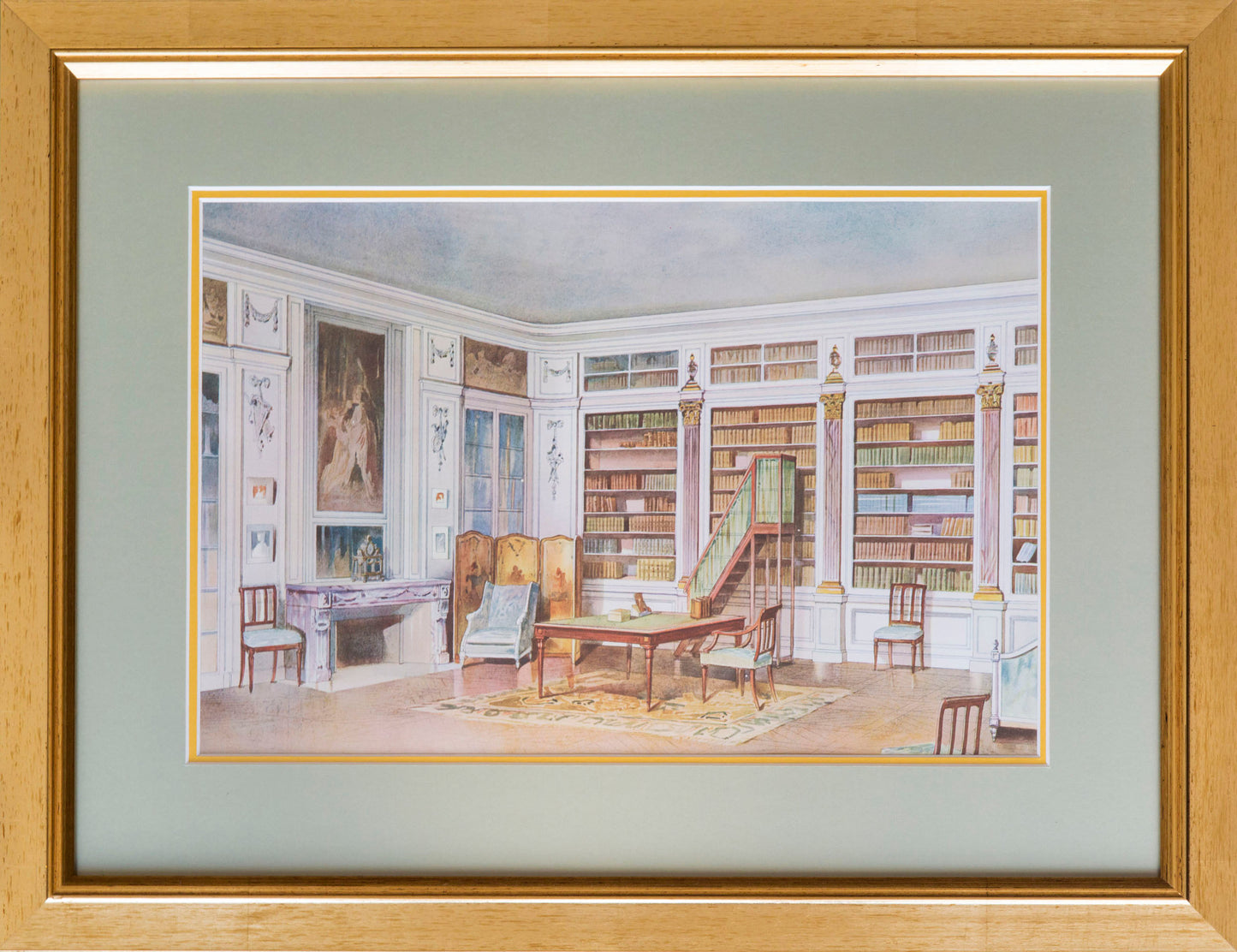 Twelve Antique French Interior Prints