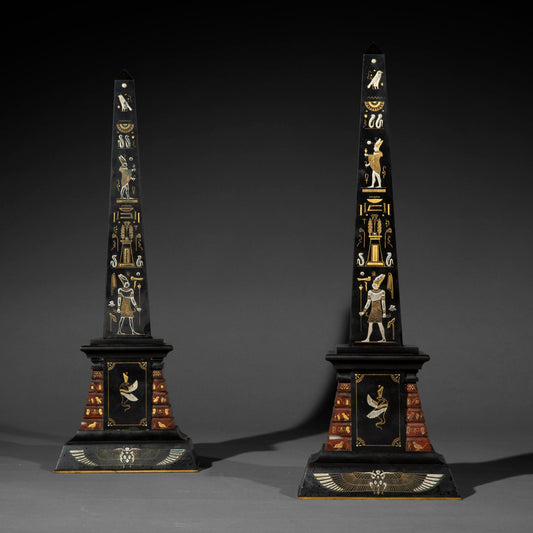 Pair of 19th Century Marble Obelisks