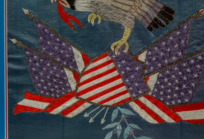 Early 20th Century Embroidered Picture of American Eagle