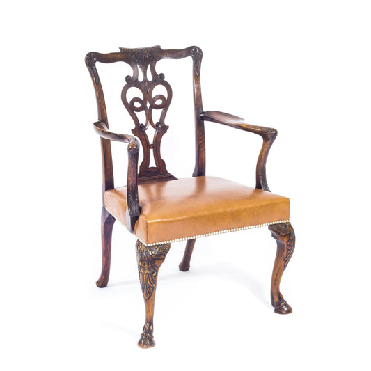 Important Irish George II Style Walnut Armchair