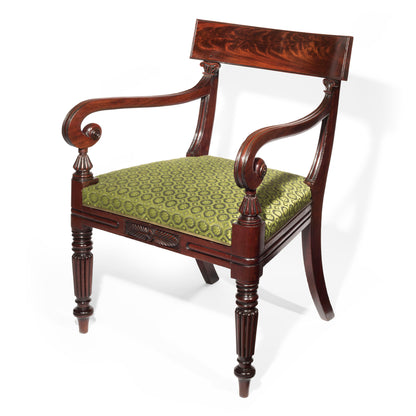 Fine Regency Mahogany Open Armchair