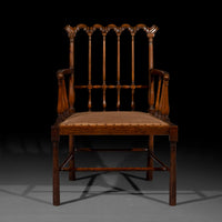 Unusual George III 'Gothick' Open Armchair