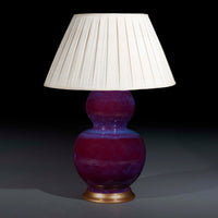 Massive Chinese Flambe Glazed Double Gourd Vase Lamp