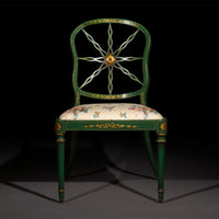 Pair of 19th Century Green Painted Side Chairs