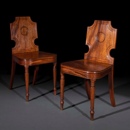 Smart Pair of Georgian Hall Chairs