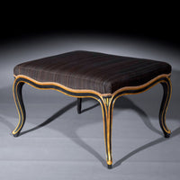 Large 18th Century Black Painted Stool