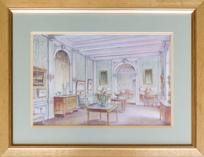 Twelve Antique French Interior Prints