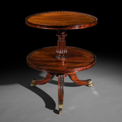 Regency Mahogany Two Tier Round Table, Attributed to Gillows