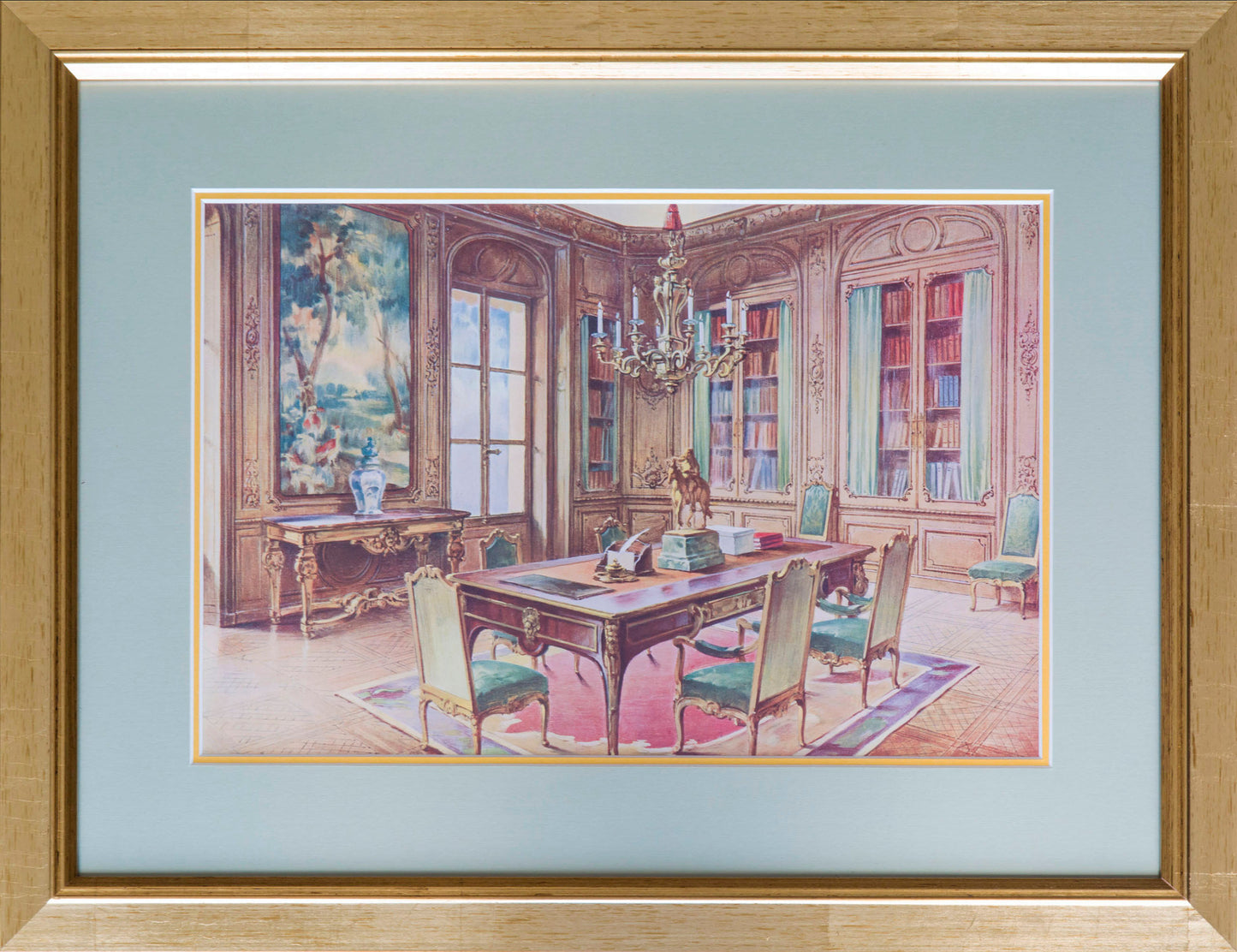 Twelve Antique French Interior Prints