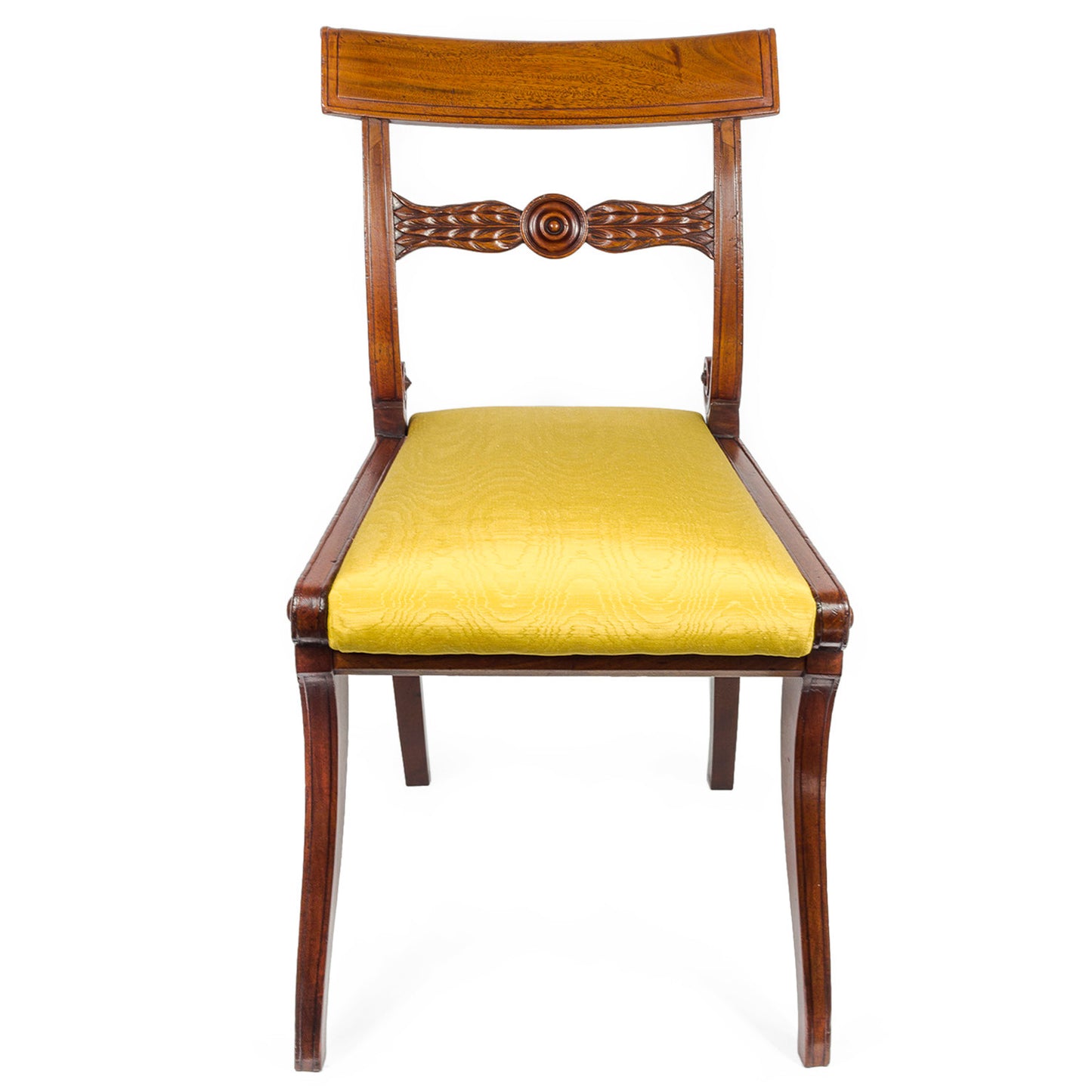 Set of Six Regency Mahogany Klismos Dining Chairs