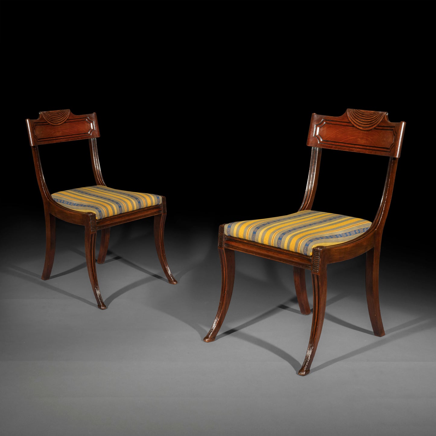 Pair of Regency Klismos Chairs, in the manner of Marsh and Tatham