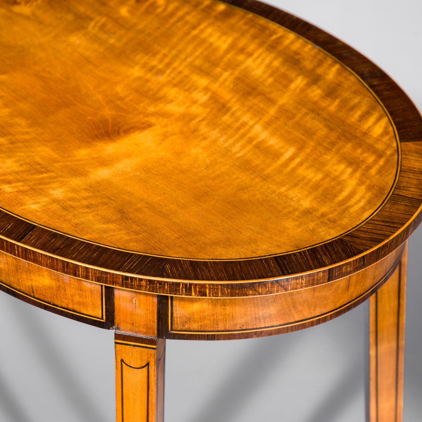 Fine Sheraton Style Satinwood Oval Table