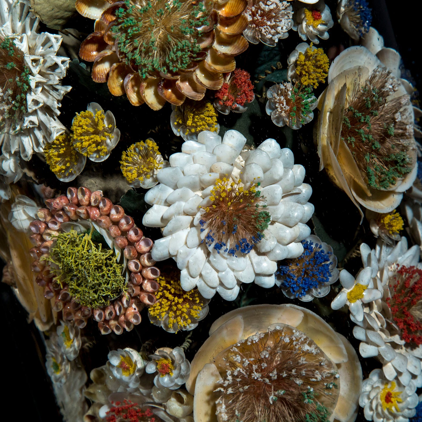 Three Victorian Shellwork Flower Arrangements