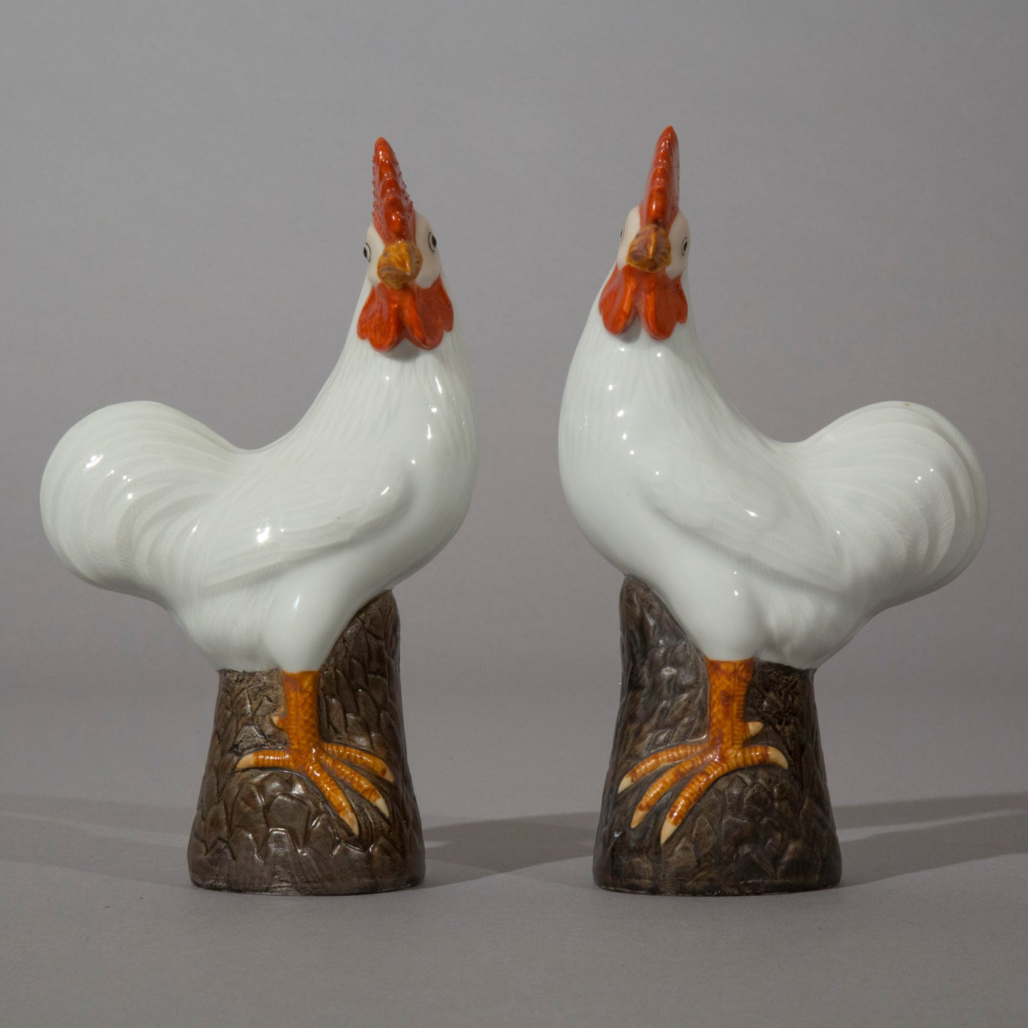 Pair of Chinese Export Cockerels