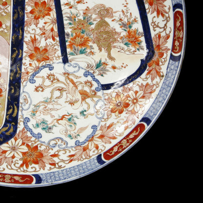 Massive Japanese Meiji Imari Porcelain Dish