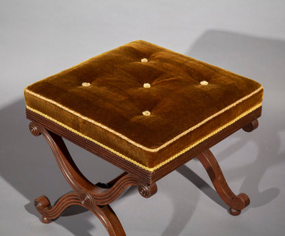 Fine Regency X-Frame Stool to a design by Thomas Hope