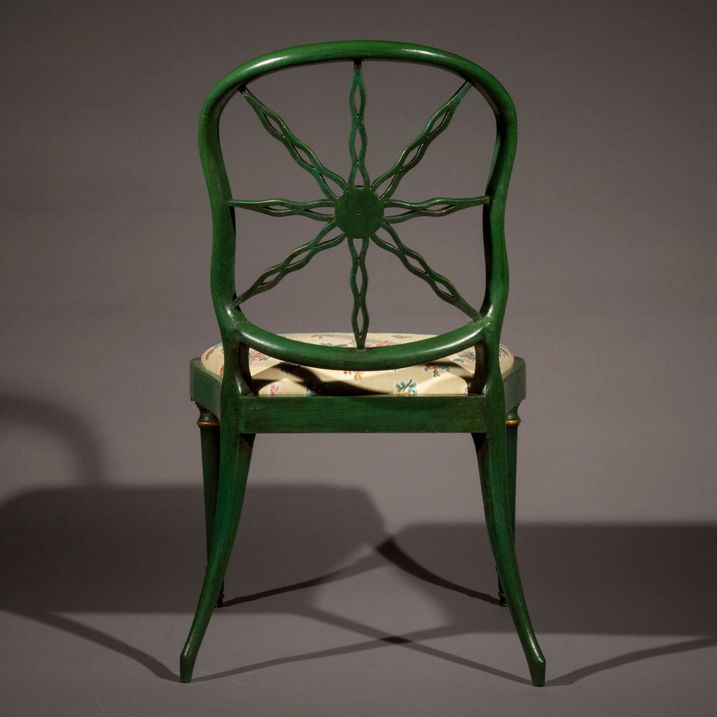 Set of Six George III Green Painted Chairs