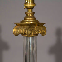 Ionic Column Brass and Glass Table Lamp