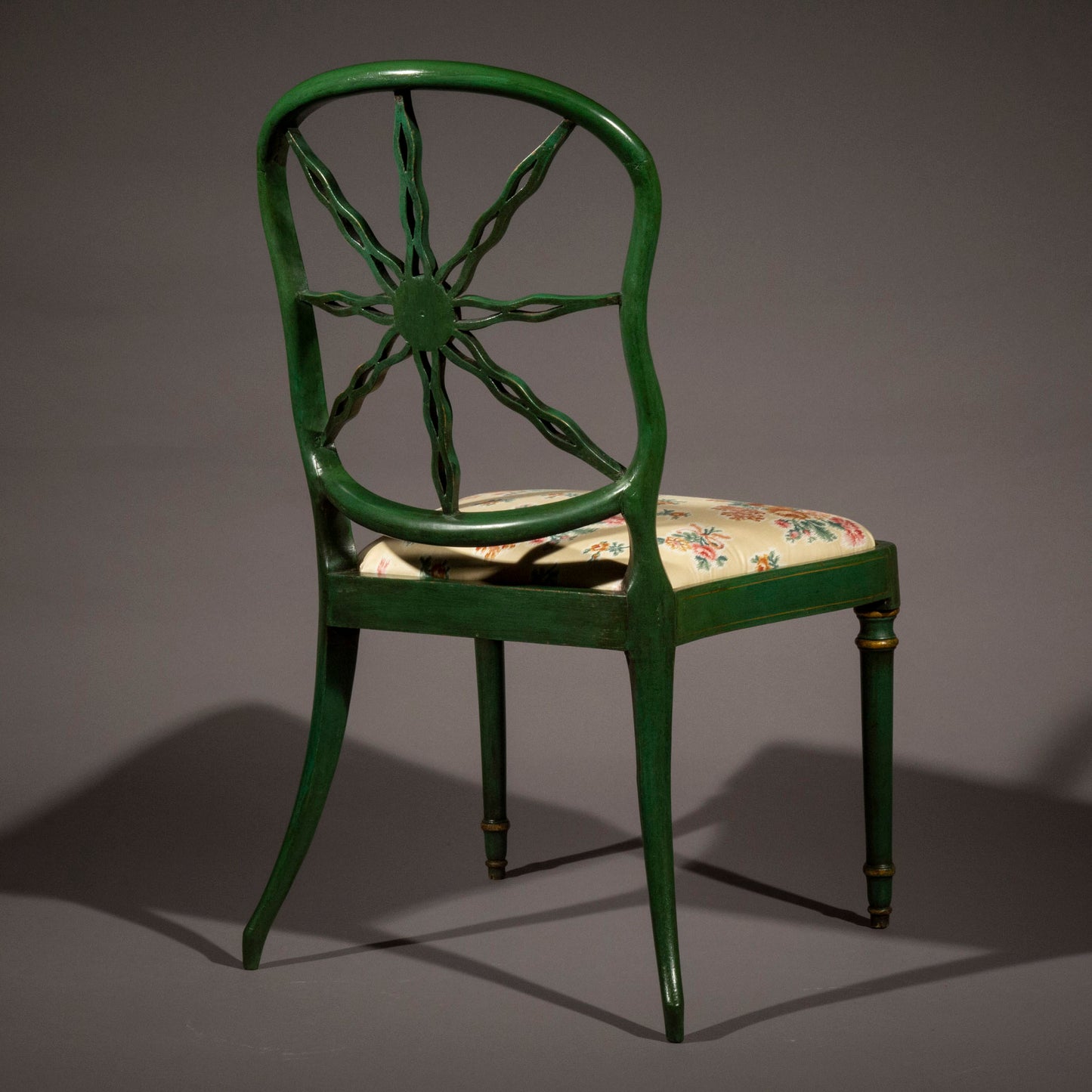 Set of Six George III Green Painted Chairs