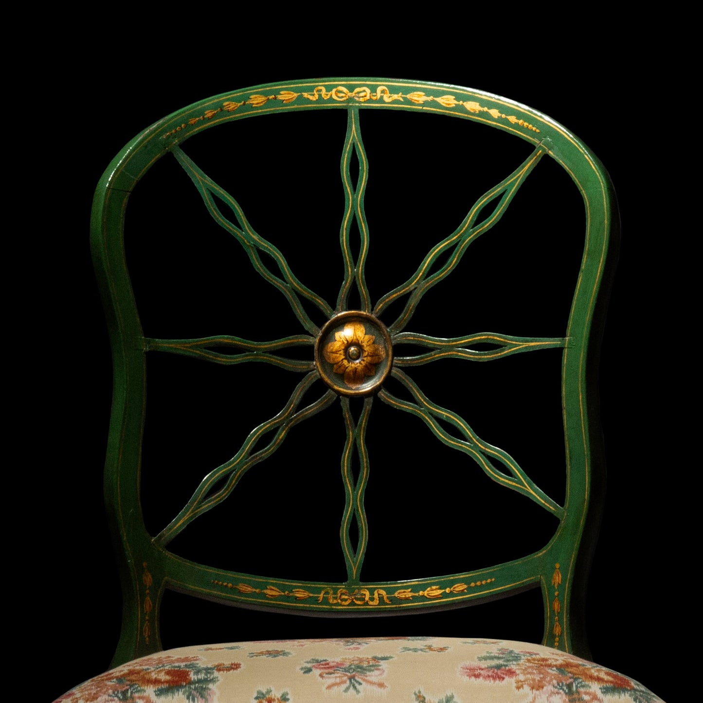 Set of Six George III Green Painted Chairs