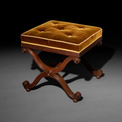 Fine Regency X-Frame Stool to a design by Thomas Hope