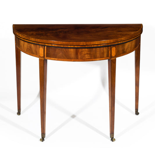 George III Figured Mahogany Tea Table