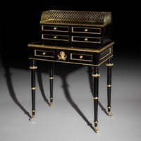 Regency Ebonised and Brass Mounted Desk, attributed to John McLean