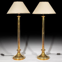 Pair of Midcentury Tall Brass Table Lamps