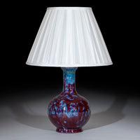 Chinese Export Flambe Glazed Vase Table Lamp