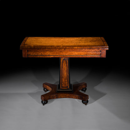 Fine Regency Amboyna Card Table