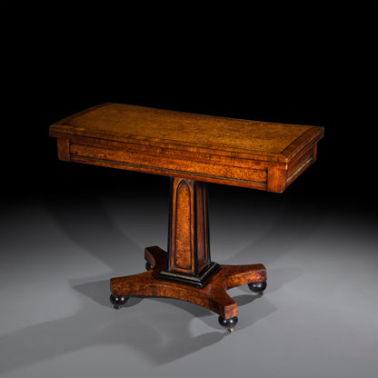 Fine Regency Amboyna Card Table