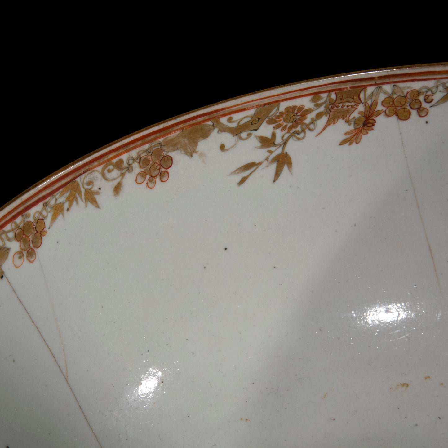 18th Century Chinese Export Porcelain Bowl with Old Riveted Repairs