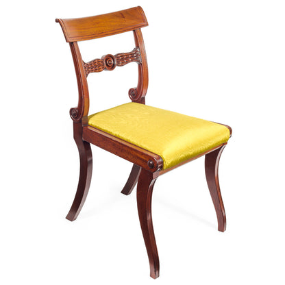 Set of Six Regency Mahogany Klismos Dining Chairs