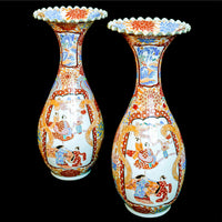 Large Pair of Japanese Meiji Period Imari Vases