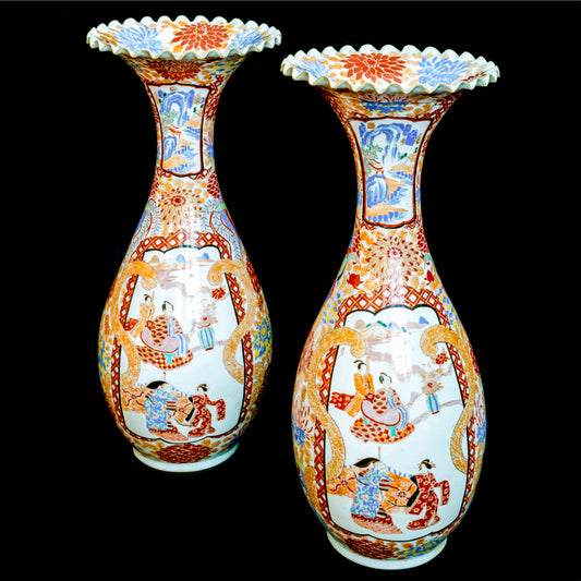 Large Pair of Japanese Meiji Period Imari Vases