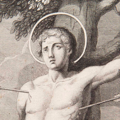 Rare 18th Century Etching of Saint Sebastian