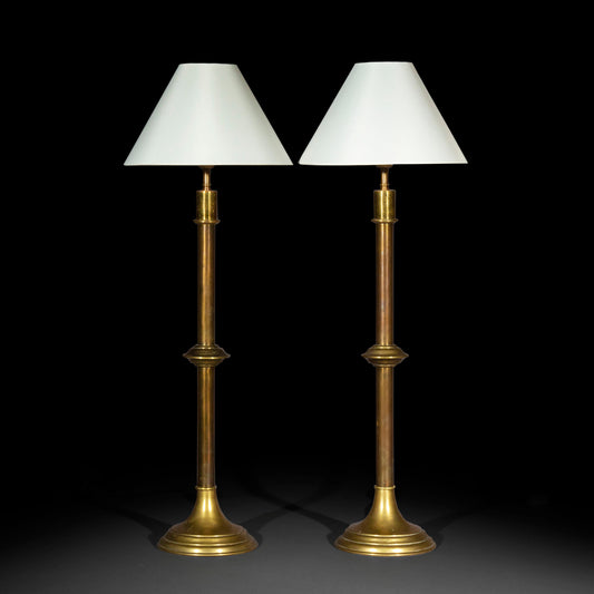 Pair of Tall Brass Table Lamps
